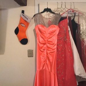 Long hot pink prom dress
